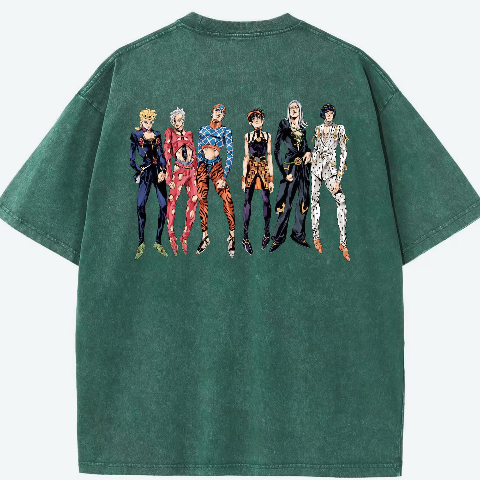 （画像用） ジョジョの奇妙な冒険 JoJo's Bizarre Adventure 綿100% ヴィンテージ風 半袖Tシャツ（背面プリント）